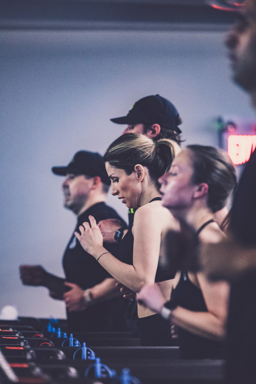 Athletes running at the gym